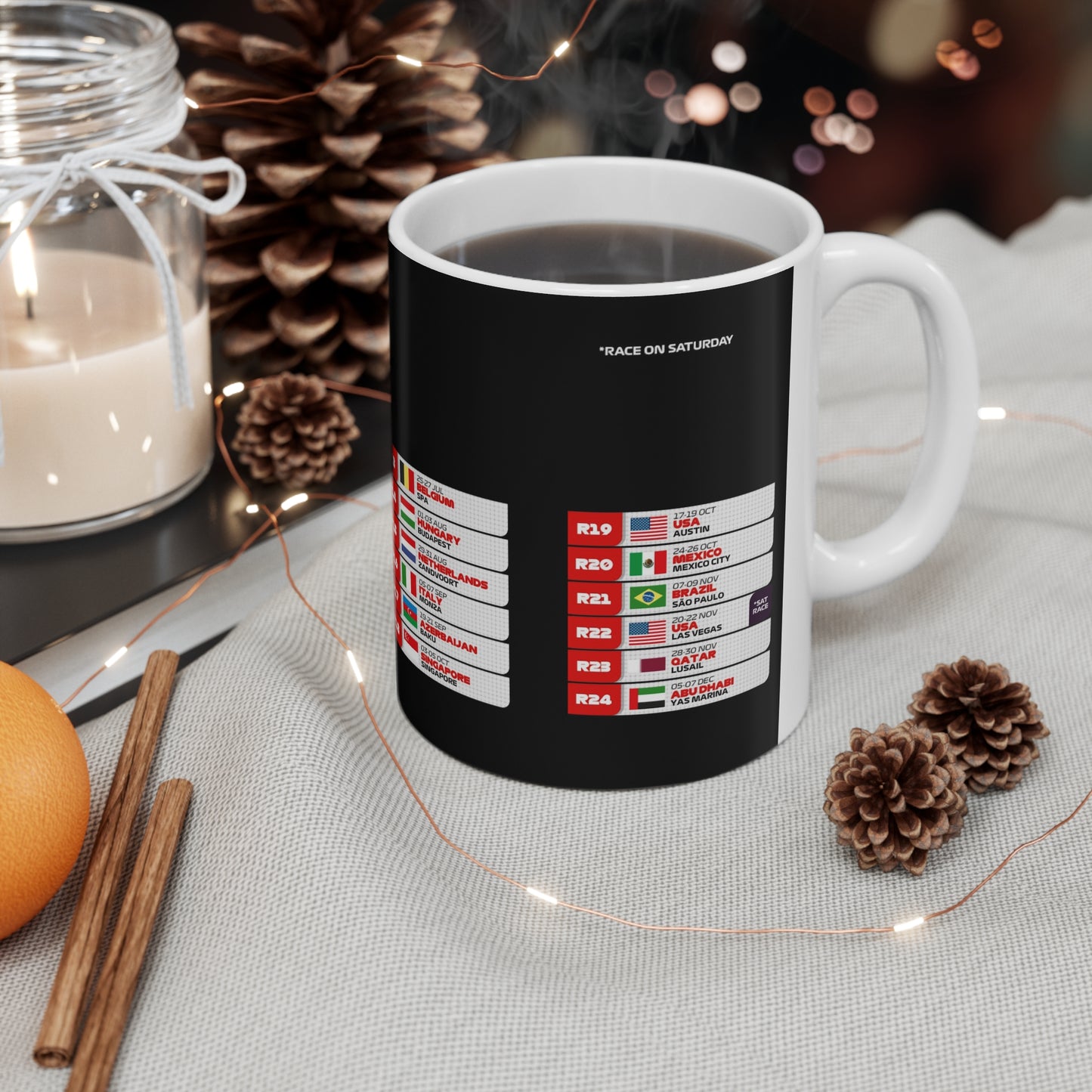 F1 2025 Race calender mug