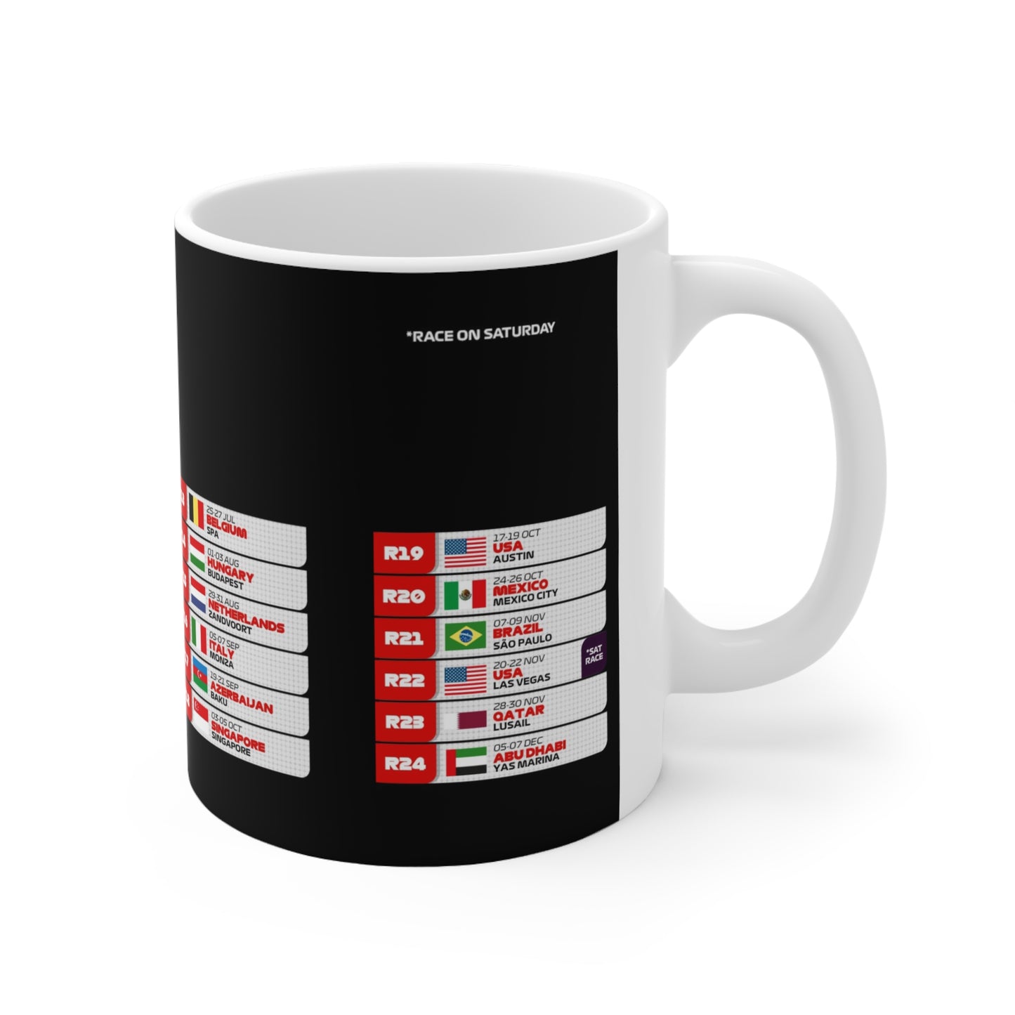 F1 2025 Race calender mug