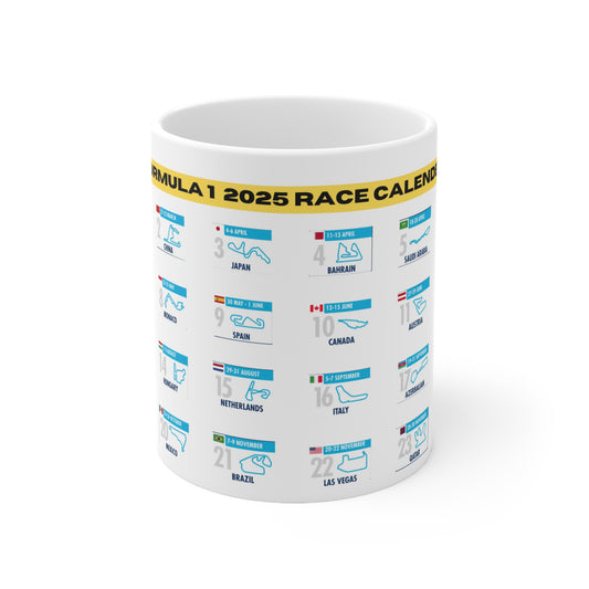 F1 2025 Race Tracks Mug